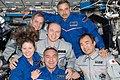 Expedition 23 crew members in the Destiny laboratory.