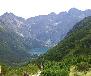 Hala Morskie Oko von dem Weg Ceprostrada