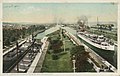 Anchor Line steamer in the Soo Locks, ca. 1900s