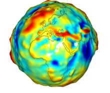 Imagen del globo terráqueo que combina el color con la topografía.