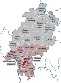 Poziția localității Darmstadt