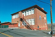 Rear view of the Mayer Red Brick Schoolhouse.