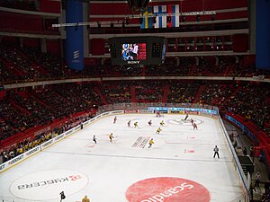 Ishockeymatch mellan Sverige mot Ryssland i turneringen Oddset Hockey Games, 2012