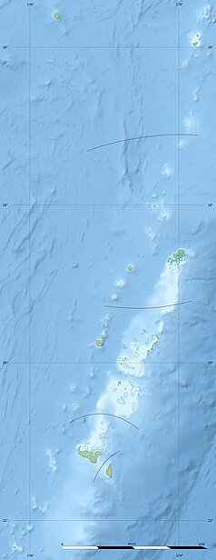 Mapa konturowa Tonga, na dole znajduje się punkt z opisem „Tongatapu”