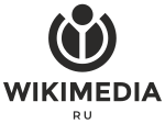 A three colored svg logo of Wikimedia RU