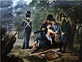 Dominique-Jean Larrey effectuant une amputation de Rebsomen à la bataille de Hanau, les 30 et 31 octobre 1813.