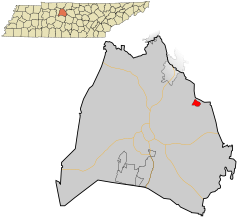 Location in Davidson County and the state of Tennessee.