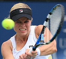 Clijsters hitting a backhand