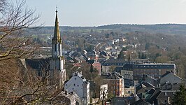 Zicht op de benedenstad van Eupen