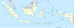 Mapa konturowa Indonezji, na dole nieco na lewo znajduje się punkt z opisem „Borobudur”