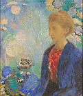 Odilon Redon, Baronne de Domecy, c. 1900, pastel dan grafit pada kertas coklat terang, J. Paul Getty Museum