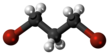 Ball and stick model of 1,3-dibromopropane