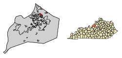 Location of Manor Creek in Jefferson County, Kentucky