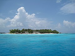 Sight of Fonimagoodhoo, a resort island.