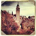 View of the historic center of Asolo from the castle