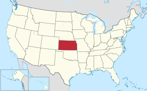 Harta e Shteteve të Bashkuara me Kansas të theksuar