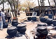 Trebenede jernpotter i Botswana