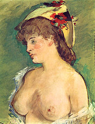 Blond kvinde med bare bryster, ca. 1878 La Blonde aux seins nus