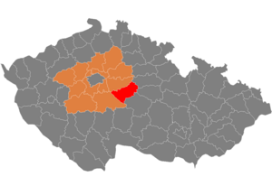 District location in the Central Bohemian Region within the Cộng hòa Séc