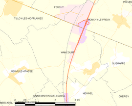 Mapa obce Wancourt