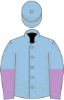 Light blue, mauve halved sleeves