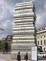 Image 2412-metre-high (40 ft) stack of books sculpture at the Berlin Walk of Ideas, commemorating the invention of modern book printing (from History of books)