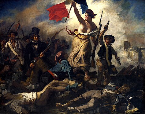 Libereco gvidanta la popolon, de Eugène Delacroix (Francio). Nuntempa Epoko.