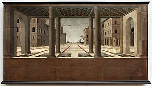 Architektonische Perspektive (Francesco di Giorgio Martini zugeschrieben)