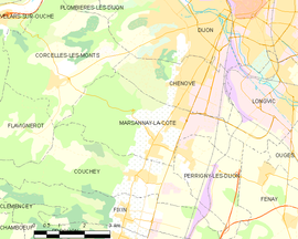 Mapa obce Marsannay-la-Côte