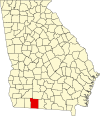 Locatie van Thomas County in Georgia