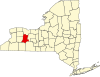 Map of New York highlighting Livingston County