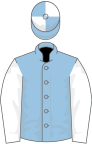 Light blue, white sleeves, quartered cap