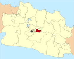 Location within West Java