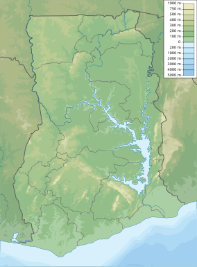 Map showing the location of Kakum National Park