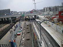 Chantier d'extension de la gare de Nanterre-Université.