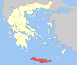 Location of کریٹ Crete