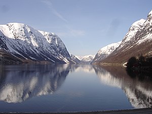 Kjosnesfjorden in Sognefjord, Norway