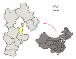 Langfangin sijainti Kiinan Hebein maakunnassa