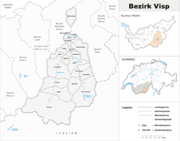 Distretto di Visp – Mappa