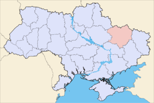 Karte der Ukraine mit Oblast Charkiw