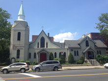 The Lutheran Church of the Good Shepherd in Bay Ridge, as viewed from across a street