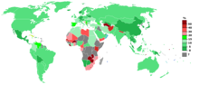 Tasso di disoccupati nel mondo nel 2016.