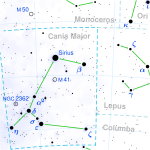 Messier 50 is found 8° north and 3° east of Sirius