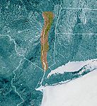 Localização do vale do Hudson, cortesia NASA