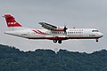 遠東航空的ATR72-600型（編號:B-28066）客機即將降落於臺北松山機場