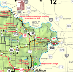 KDOT map of Doniphan County (legend)