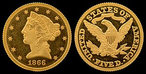 Obverse and reverse of a half eagle