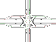 Single-point urban interchange, or SPUI; used in dense urban areas to reduce the land footprint of the junction