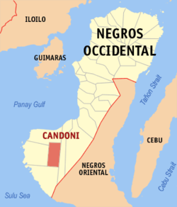 Mapa ning Negros Occidental ampong Candoni ilage