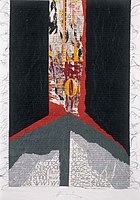 Josef Hampl: Bez názvu, koláž na plátně, 100x70 cm (1994)